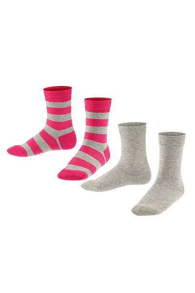 FALKE Kinder Socken, 2er Pack - Happy Stripe, Kurzsocken, gestreift