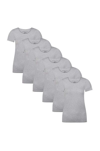 Bamboo Basics Damen T-Shirt KATE, 6er Pack - Unterhemd, Rundhals, Single Jersey