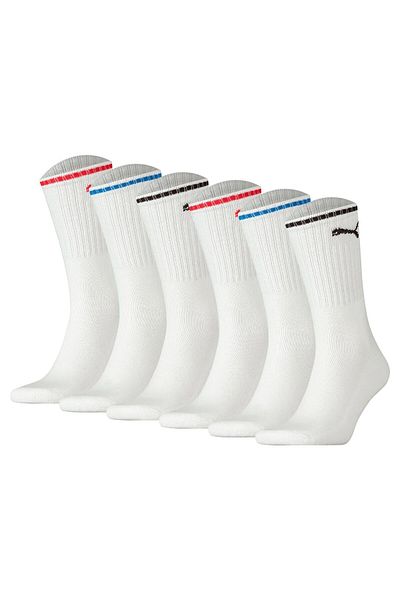 Puma Unisex Sport-Socken, 6er Pack - Sport Crew Stripe, Tennissocken, Streifen