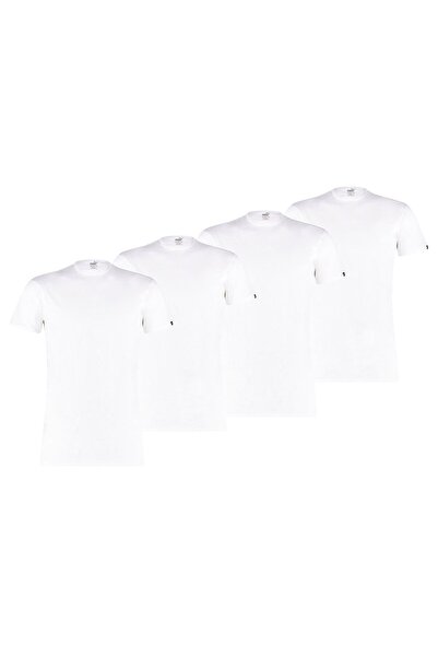 Puma Herren T-Shirt, 4er Pack - Basic Crew Tee, Rundhals, Kurzarm, uni