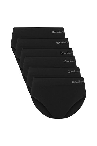 Bamboo Basics Damen Slips, 6er Pack - BELLE seamless full briefs, Jersey, Logo