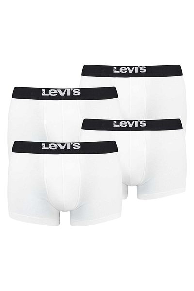 Levi's LEVI´S Herren Boxershorts, 4er Pack - Solid Basic Trunk Organic, Logobund