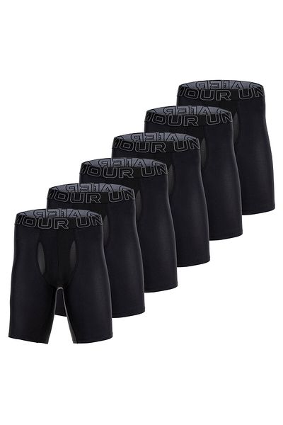 Under Armour Herren Boxershorts, 6er Pack - Performance Tech Long Boxer, Stretch, einfarbig