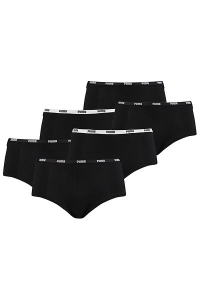 Puma Damen Iconic Mini Shorts, 6er Pack - Soft Cotton Stretch