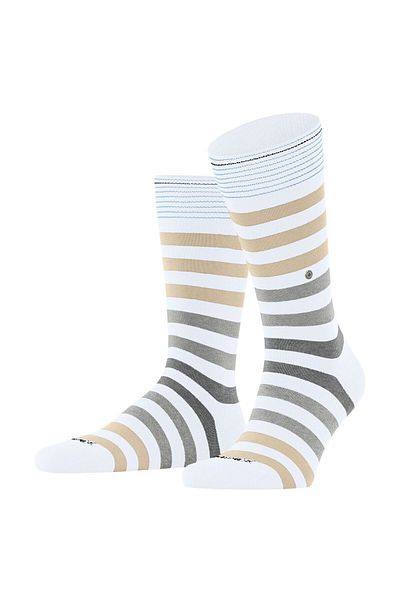 Burlington Herren Socken - Blackpool, Baumwolle, Streifen, Logo, One Size