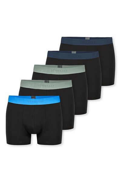 Schiesser Herren Boxershorts, 5er Pack - Serie "95/5", Unterhose, Logobund