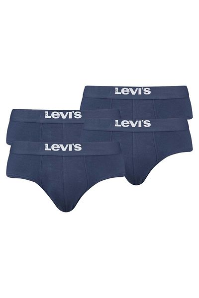 Levi's LEVI´S Herren Slips, 4er Pack - Solid Basic Brief Organic, Logobund