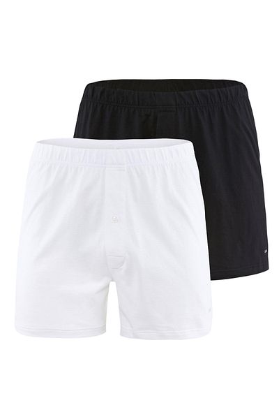 Calida Herren Jersey Boxershorts , 2er Pack - Cotton Code, einfarbig, 100% Baumwolle