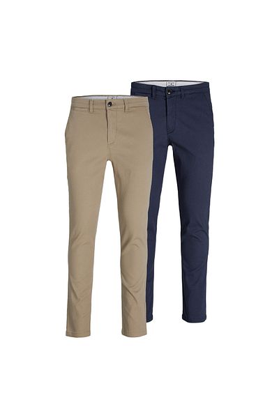 Jack & Jones JACK&JONES Herren Chino-Hose, 2er Pack - JPSTMARCO JJDAVE 2PK, Länge 32