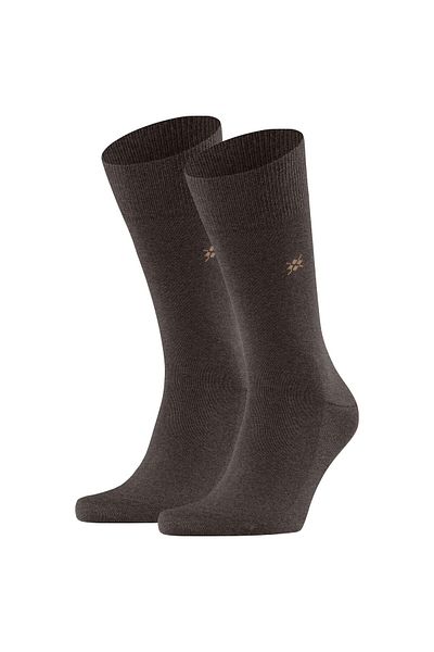 Burlington Herren Socken LEEDS 2er Pack - Schurwolle, Logo, Uni, One Size, 40-46