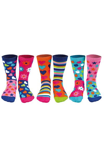 United Oddsocks Kinder Socken, 6 individuelle Socken - Geschenkbox, Motivsocken
