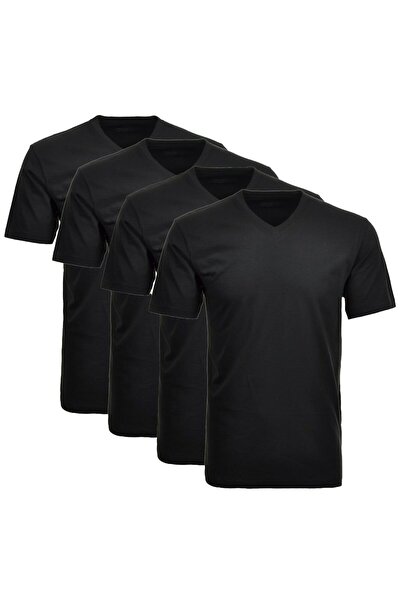 Ragman Herren T-Shirt 4er Pack - 1/2 Arm, Unterhemd, V-Ausschnitt