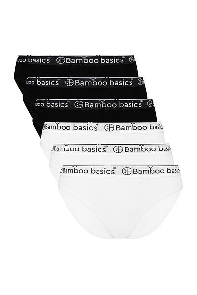 Bamboo Basics Damen Slips YARA, 6er Pack - Logo-Bund, atmungsaktiv, Single Jersey