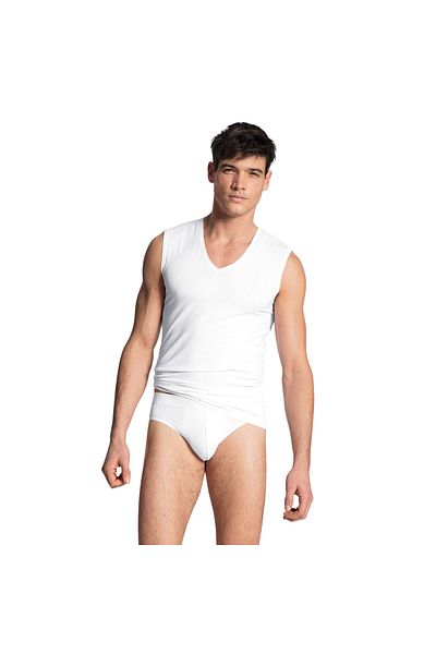 Calida Herren Unterhemd, 2er Pack - Cotton Code, V-Ausschnitt, City-Shirt, Single Jersey