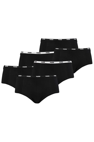 Puma Damen Iconic Mini Shorts, 6er Pack - Soft Cotton Stretch