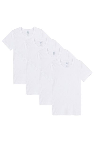Sanetta Jungen T-Shirt, 4er Pack - Unterhemd, Basic, Organic Cotton