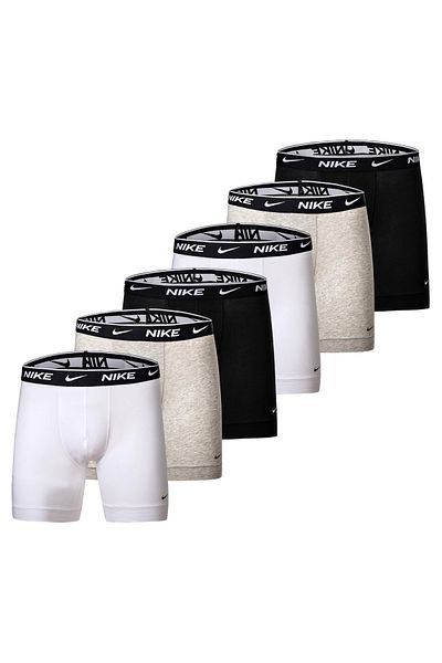 Nike Herren Boxer Shorts, 6er Pack - Boxers, Cotton Stretch, einfarbig