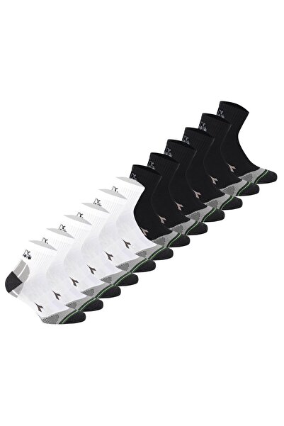 Diadora Unisex Quarter Sportsocken, 12er Pack - Socken, Logo, Muster