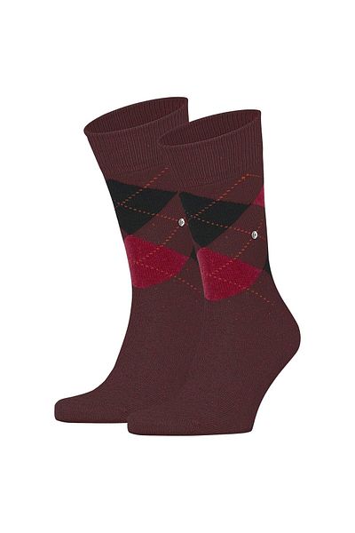Burlington Herren Socken 2er Pack - Dundee, Rautenmuster, Kurzsocken, Wolle, One Size