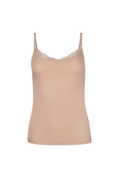 Skiny Damen Unterhemd - Spaghettishirt, Classic Cotton, Spitze, Baumwoll-Stretch