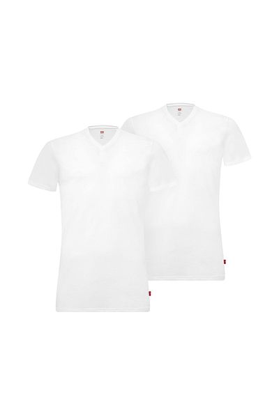 Levi's Herren T-Shirts, 4er Pack - V-Ausschnitt, Kurzarm, einfarbig