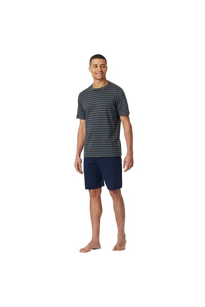 Schiesser Herren Schlafanzug, kurz - Casual Essentials, Rundhals, Baumwolle