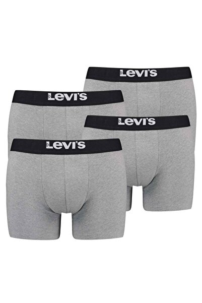 Levi's Herren Boxershorts, 4er Pack - Solid Basic Boxer Brief Organic, Logobund
