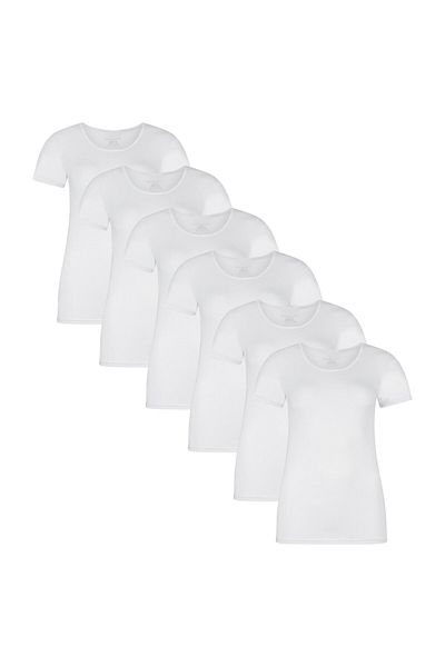 Bamboo Basics Damen T-Shirt KATE, 6er Pack - Unterhemd, Rundhals, Single Jersey