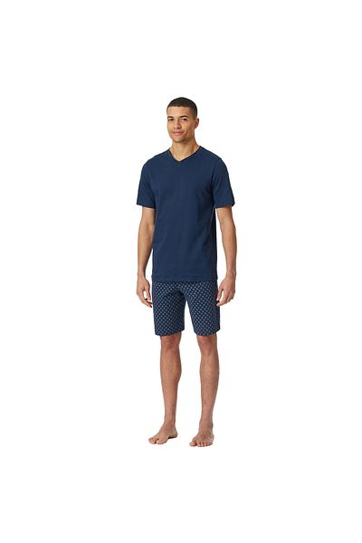 Schiesser Herren Schlafanzug, kurz - Casual Essentials, V-Ausschnitt, Baumwolle