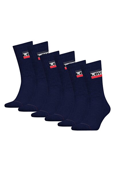 Levi's Unisex 6er Pack Sportsocken - Regular Cut SPRTWR, Logo, einfarbig