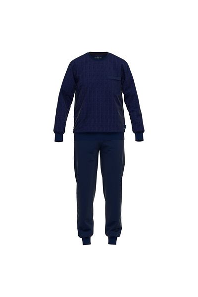 Götzburg GÖTZBURG Herren Schlafanzug - lang, Bündchen, Pyjama, Baumwolle, Muster