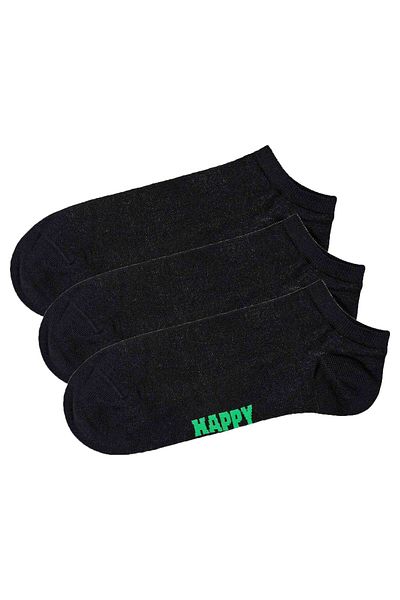 Happy Socks Unisex Sneaker-Socken, 3er Pack - Solid Socks Low, Baumwollmischung, einfarbig