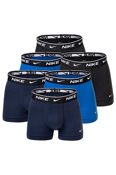 Nike Herren Boxer Shorts, 6er Pack - Trunks, Logobund, Cotton Stretch