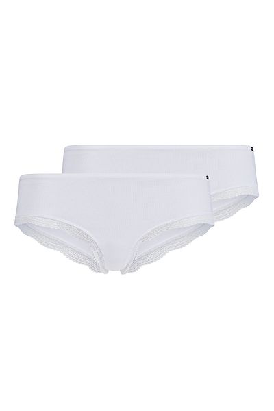 Skiny Damen Slips, 2er Pack - Cheeky Panty DP, Classic Cotton, Spitze, Baumwoll-Stretch