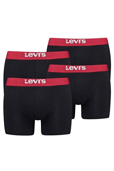 Levi's Herren Boxershorts, 4er Pack - Solid Basic Boxer Brief Organic, Logobund