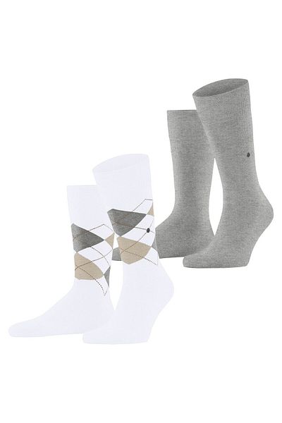 Burlington Herren Socken Everyday 2er Pack - Rautenmuster, Uni, Onesize, 40-46