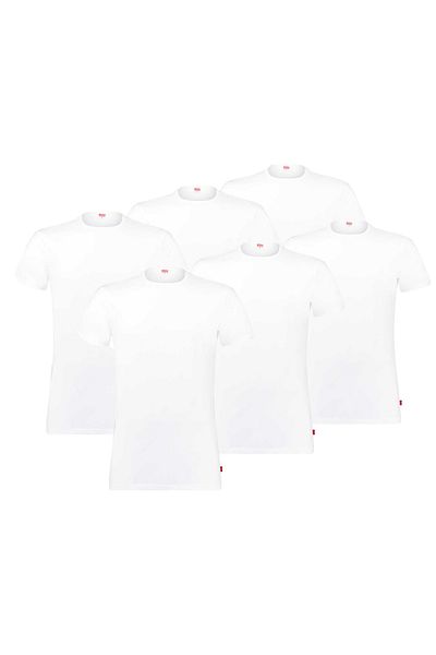 Levi's Herren T-Shirts, 6er Pack - Rundhals 6P ECOM, Kurzarm, einfarbig