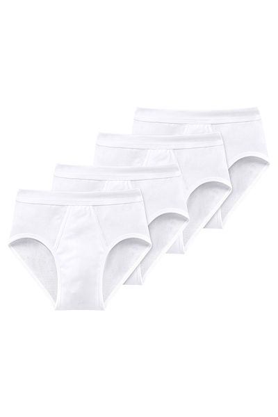 Schiesser Herren Slips 4er Pack -  Feinripp, Sportslip, Cotton Essentials