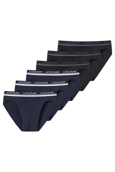 uncover by Schiesser Herren Slip 6er Pack - Rio Slip, Serie "Uncover", Logobund