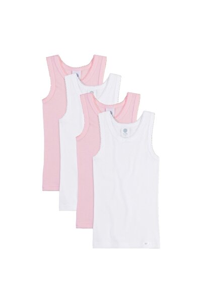 Sanetta Mädchen Unterhemd, 4er Pack - Shirt ohne Arme, Top, Baumwolle