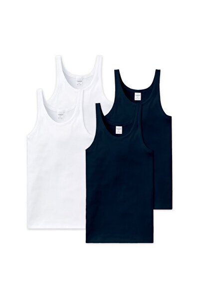 Schiesser Herren Unterhemd 4er Pack - ärmellos, Cotton Essentials, Feinripp