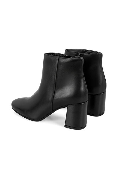 Desa Mariv Siyah Kadın Fermuarlı Topuklu Deri Bot