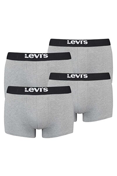 Levi's Herren Boxershorts, 4er Pack - Solid Basic Trunk Organic, Logobund