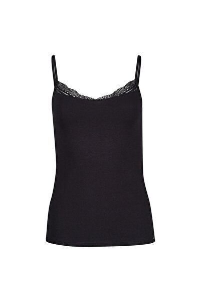 Skiny Damen Unterhemd - Spaghettishirt, Classic Cotton, Spitze, Baumwoll-Stretch