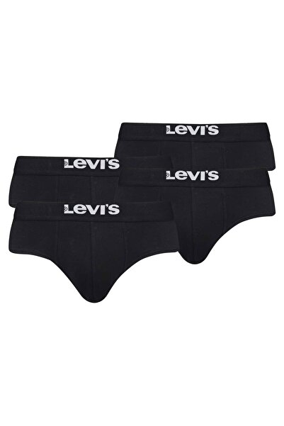 Levi's Herren Slips, 4er Pack - Solid Basic Brief Organic, Logobund