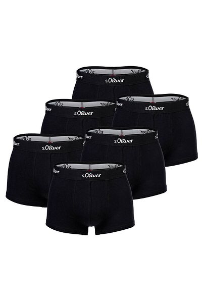 s.Oliver Herren Boxershorts, 6er Pack - Trunks, Hipsters, Baumwoll-Stretch
