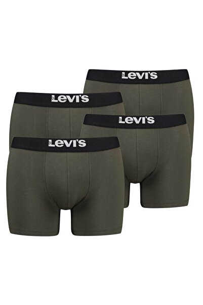 Levi's Herren Boxershorts, 4er Pack - Solid Basic Boxer Brief Organic, Logobund