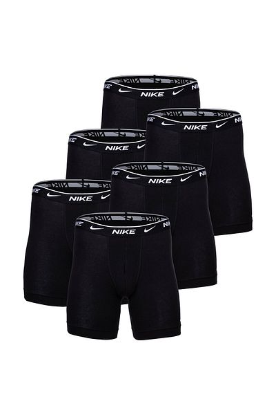 Nike Herren Boxer Shorts, 6er Pack - Boxer Brief long, Cotton Stretch, Logobund