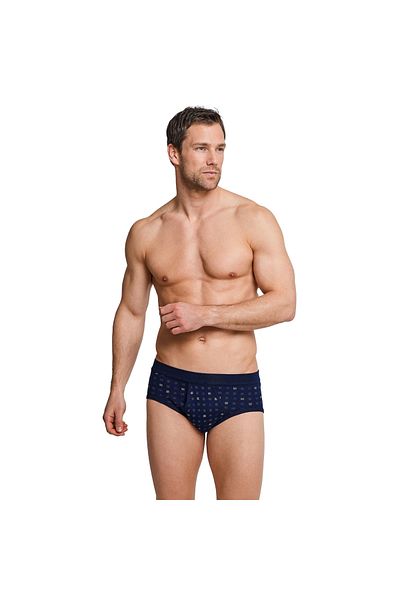 Schiesser Herren Slip 4 PACK - Sportslip, Essentials Feinripp, Karo-Print, S-XXL