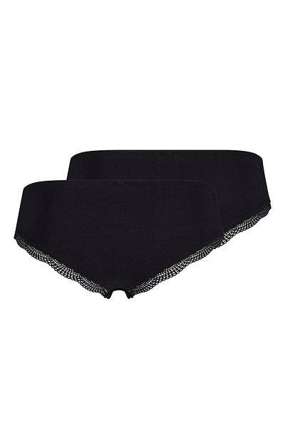 Skiny Damen Slips, 2er Pack - Cheeky Panty DP, Classic Cotton, Spitze, Baumwoll-Stretch